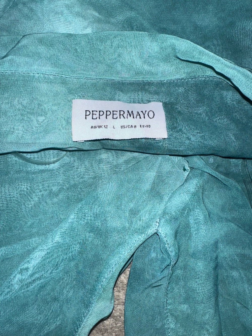 Peppermayo Teal Plunge Mini Dress - Picture 4 of 4